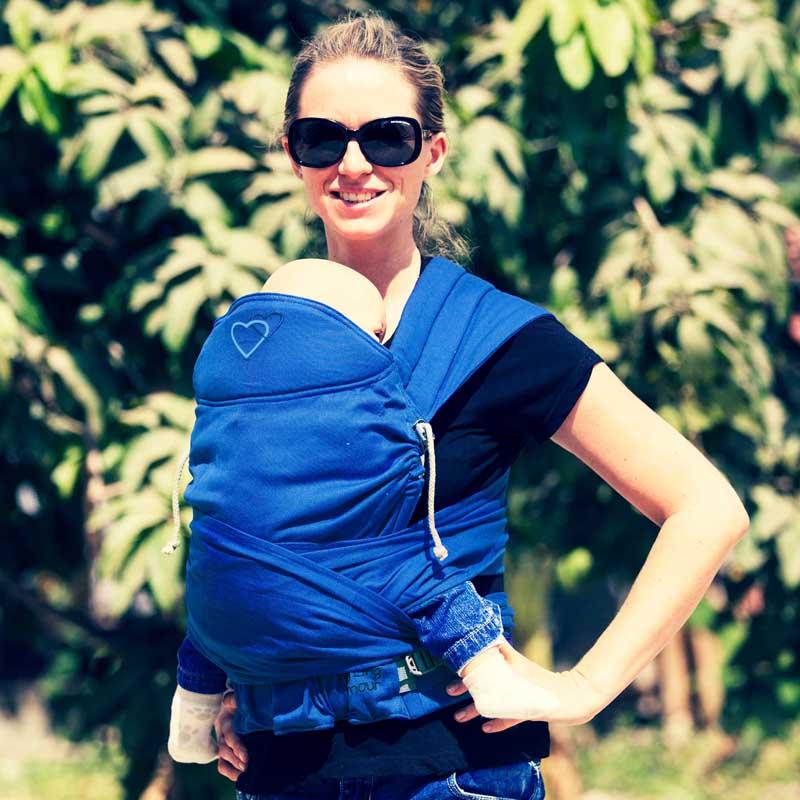 Porte-bébé hybride M-Taï, Le Bleu, coton bio