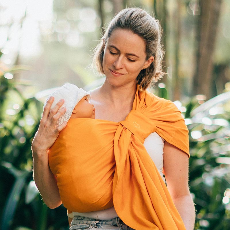 Sling Mangue, écharpe sans nœud, coton bio