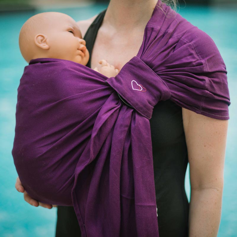 Sling Shadow Purple, écharpe sans nœud, coton bio